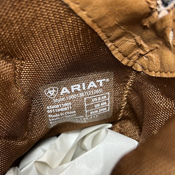 Ariat Cowboy Boots Black Leather Dixie Cowgirl Boots Womens Size 8.5 - Picture 11 of 13